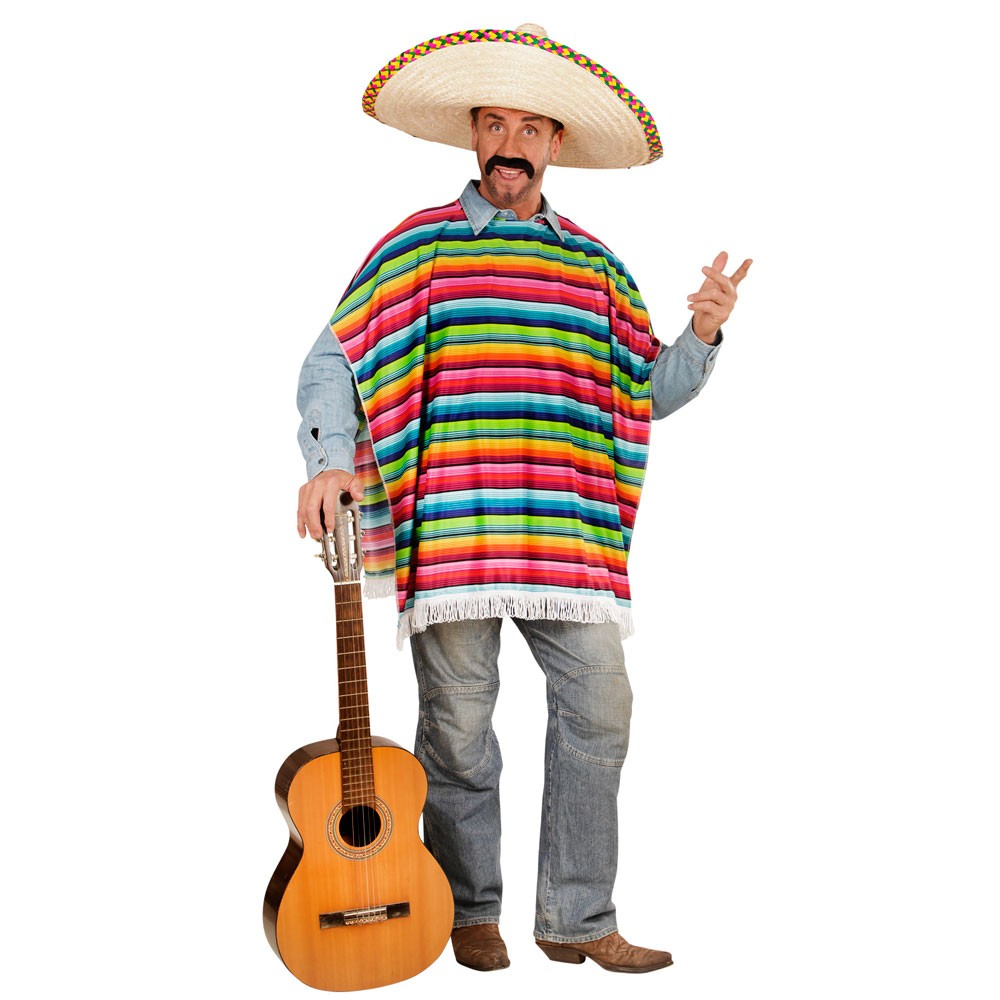 MEXIKANISCHE PONCHO Mexikaner Kostüm Verkleidung Outfit Zubehör